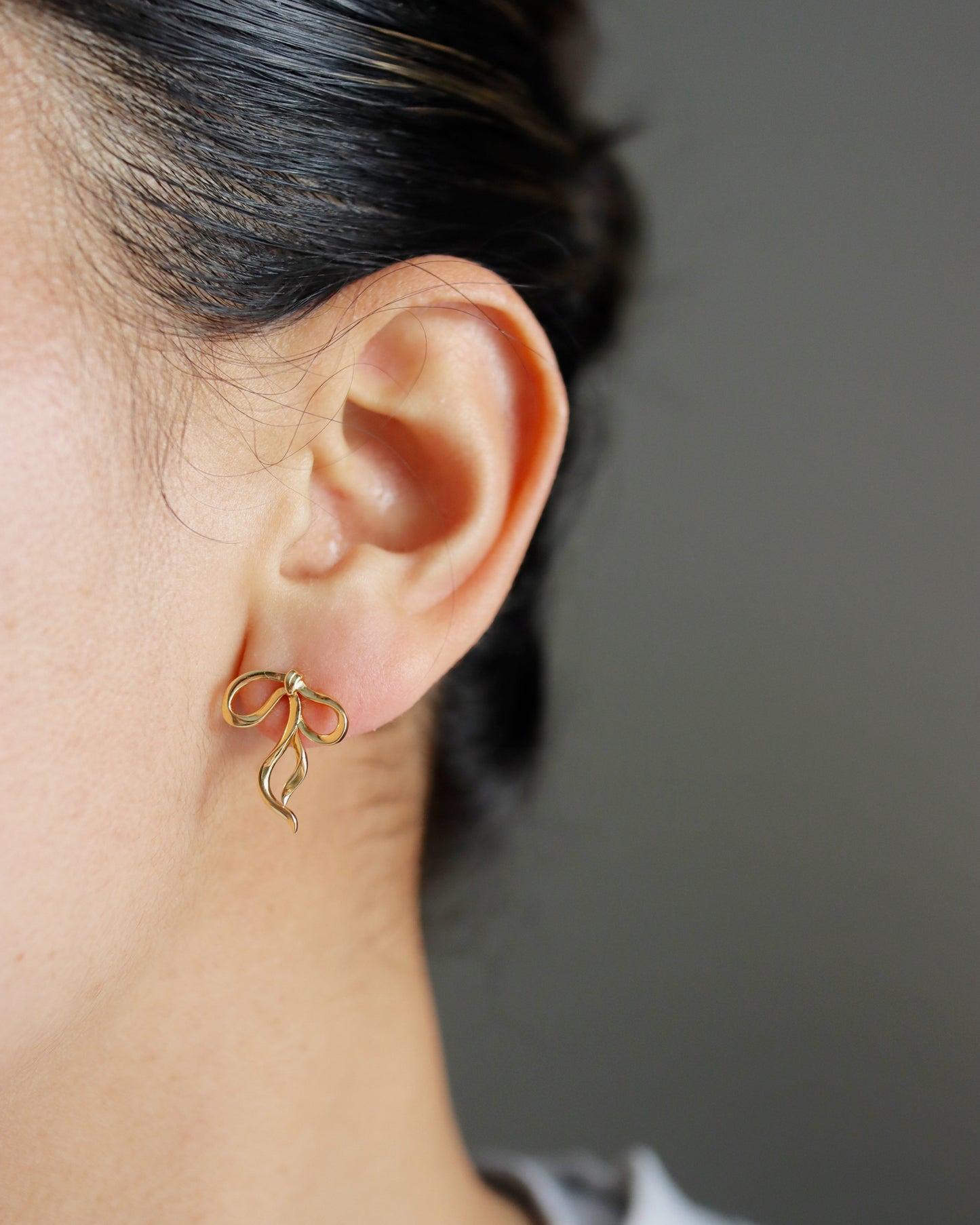 Bow Earrings - Gold