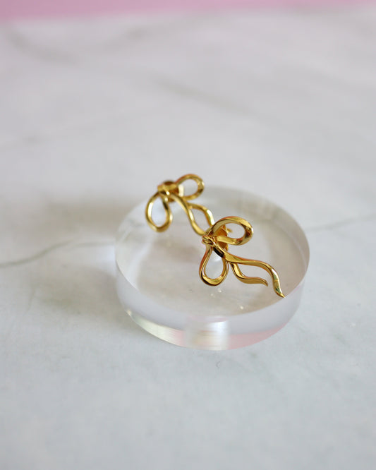 Bow Earrings - Gold