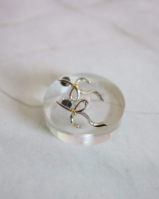 Bow Earrings - Silver
