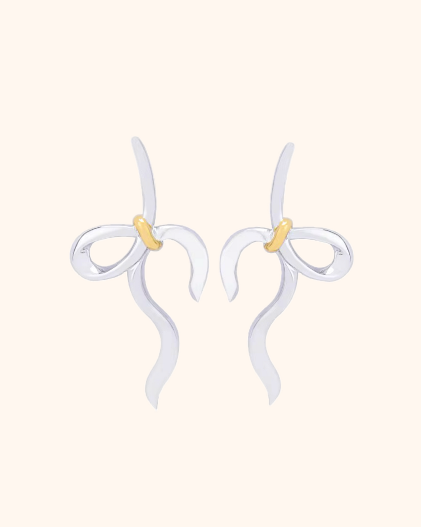 Bow Earrings - Silver