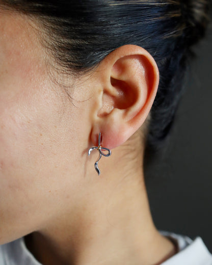 Bow Earrings - Silver