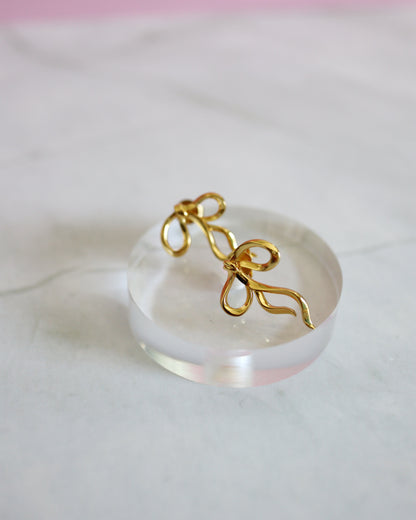 Bow Earrings - Gold