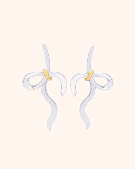 Bow Earrings - Silver