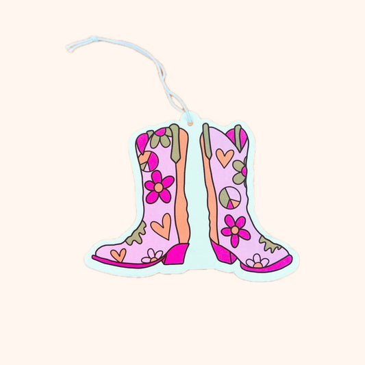 Cowgirl Boots - Car Air Freshener - New Linen