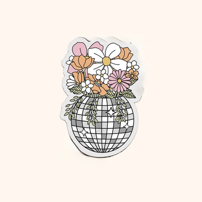 Disco Flowerpot Vinyl Sticker