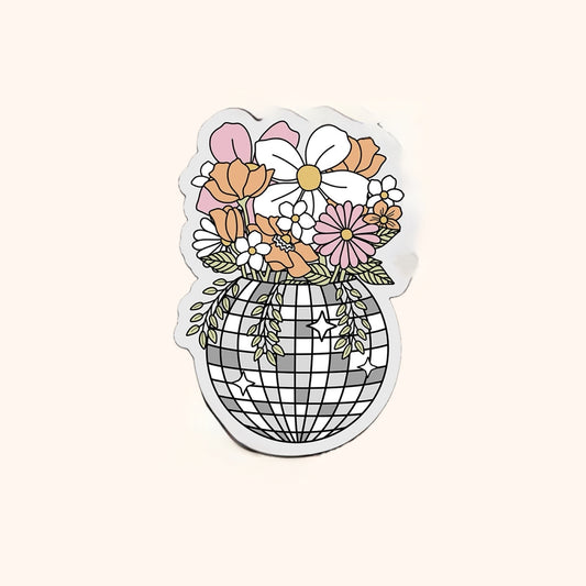 Disco Flowerpot Vinyl Sticker